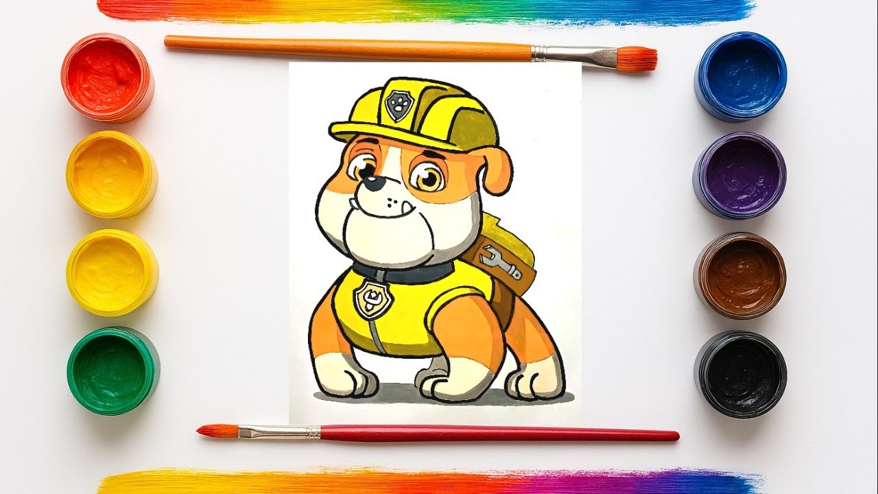 How to draw Rubble from PAW Patrol #drawing #pawpatrol #cartooncharacter #howtodraw