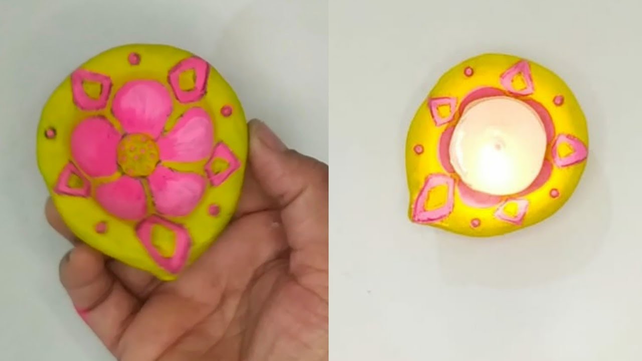 Diya Making For Diwali/How To Make Diya Using Shadu Mitti/