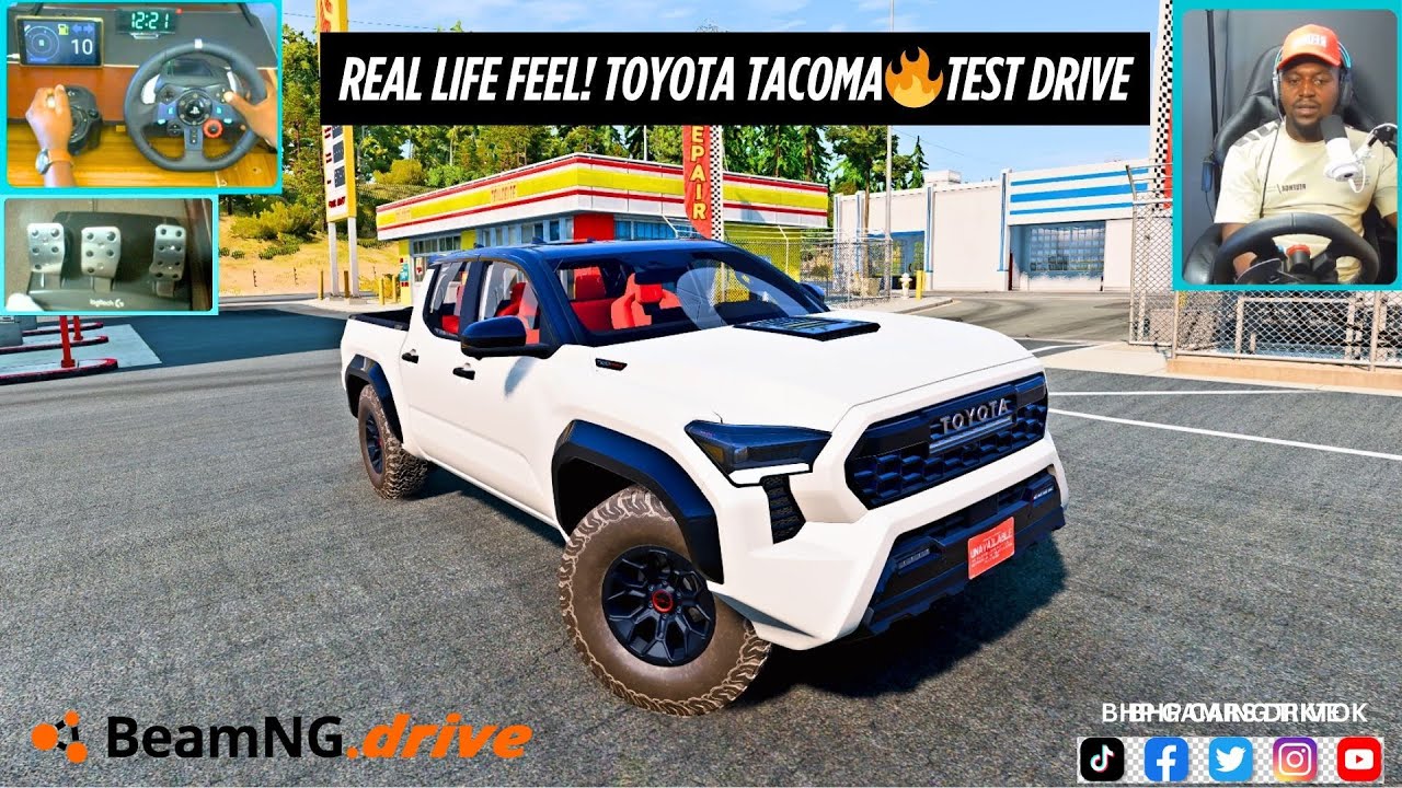 Testing the Toyota Tacoma Mod in BeamNG with Logitech G29 | Realistic Off-Road Experience