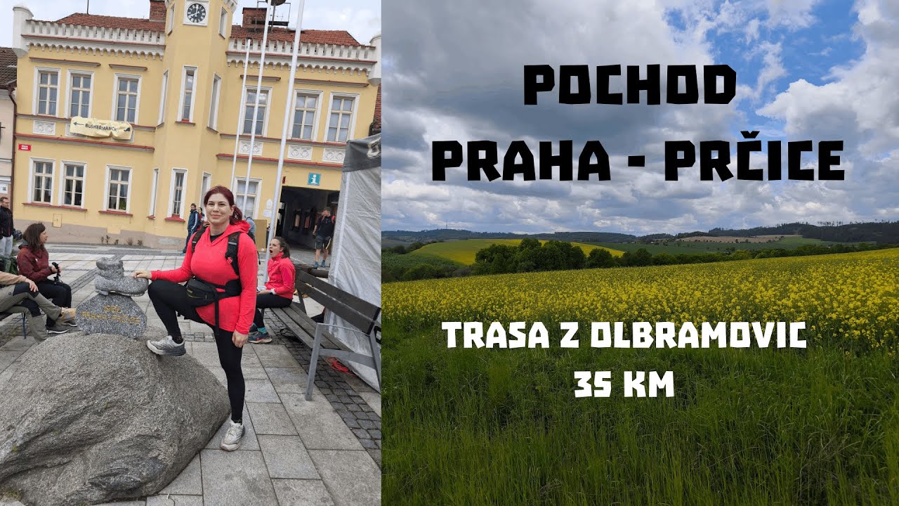 pochod PRAHA - PRČICE - trasa z Olbramovic - 35 km