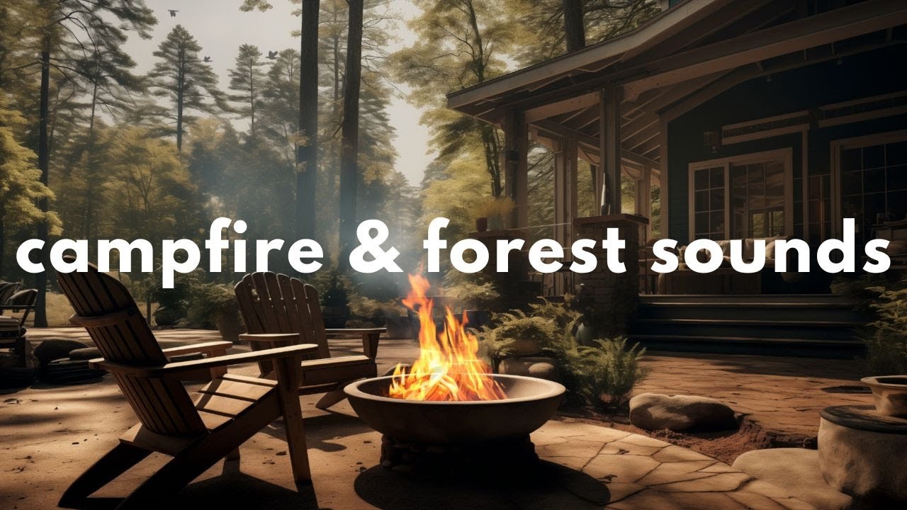 Spring Forest Ambience 🌲🔥 | 3-Hour Forest Sounds, Birds Chirping & Campfire for Relaxation
