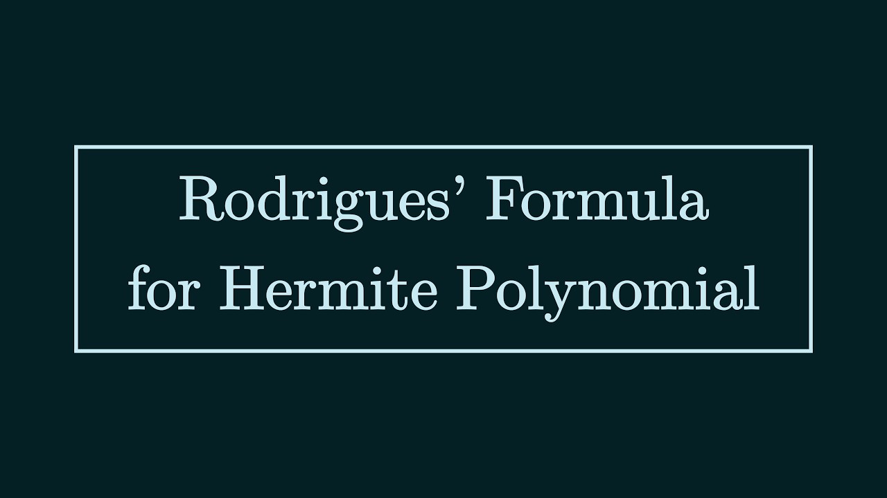 Rodrigues' Formula for Hermite Polynomial [1st Method]