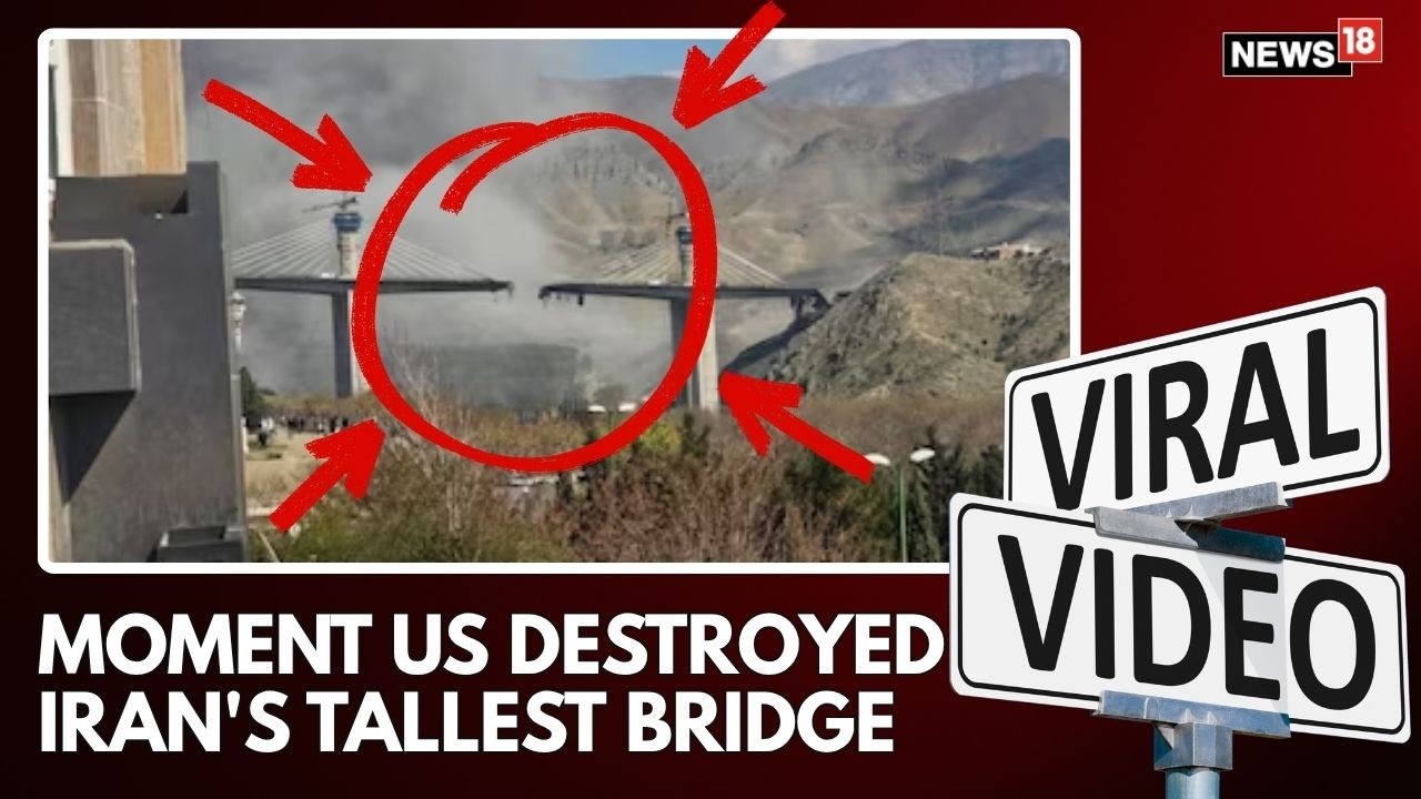 US Destroys Iran&rsquo;s Tallest Bridge | B1 Bridge Collapse Video Goes Viral |  Trump Warns &ldquo;More...N18G