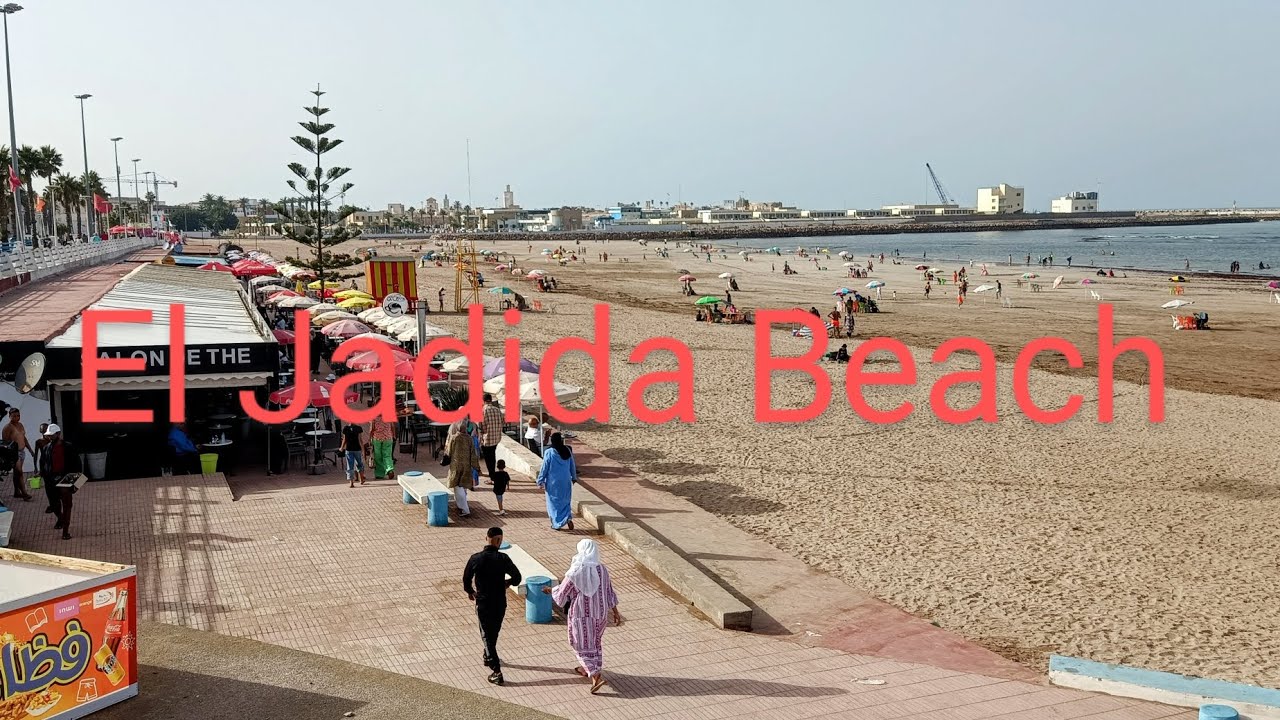 El Jadida Beach  - panoramic Atlantic Ocean view - Deauville Plage Maroc - Mazagan Morocco 2024