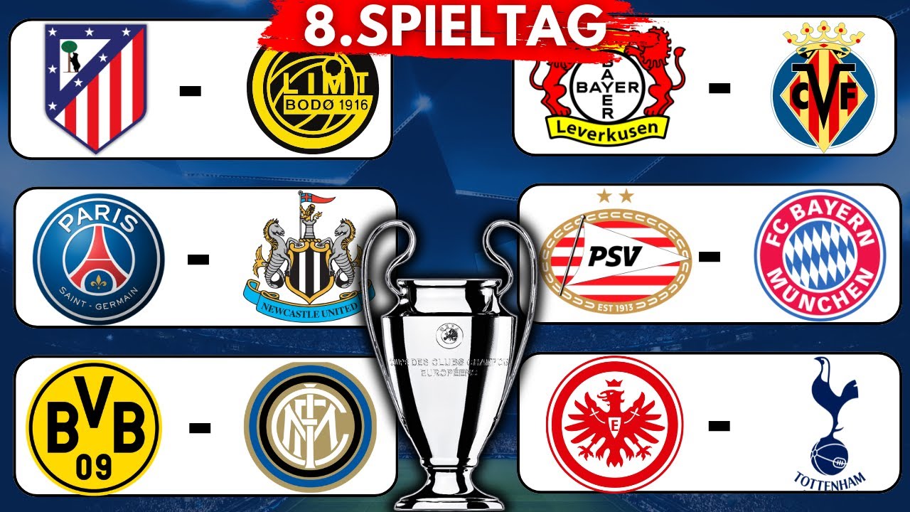 LETZTER SPIELTAG! Champions League 8. Spieltag Prognose – Sportwetten Tipps