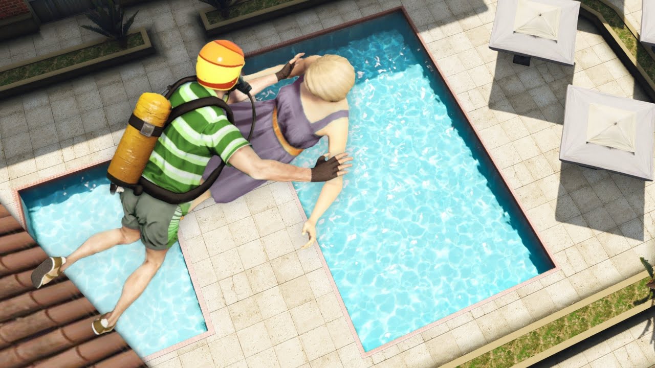 GTA 5 Epic Ragdoll falls - Under water Los Santos 2