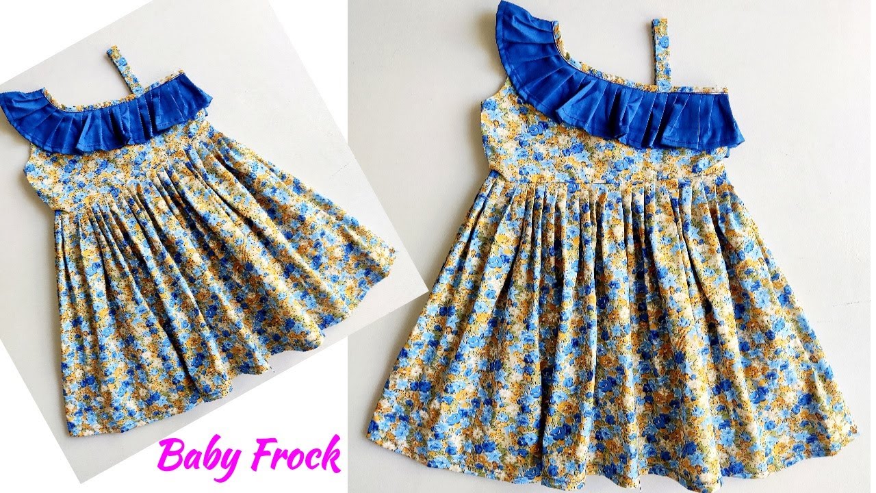 One Shoulder Strap Baby Frock cutting and stitching | Baby Frock