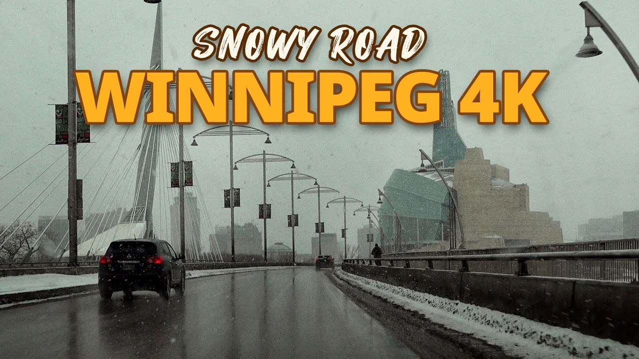 Winnipeg 4K - Snowy Road in March - Manitoba, Canada