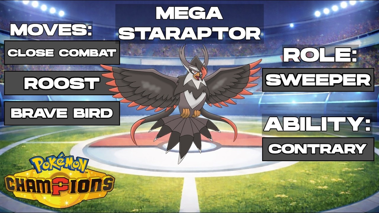 ВСЁ, ЧТО ВАМ НУЖНО ЗНАТЬ О МЕГА СТАРАПТОРЕ В 3 СЕЗОНЕ POKEMON CHAMPIONS!