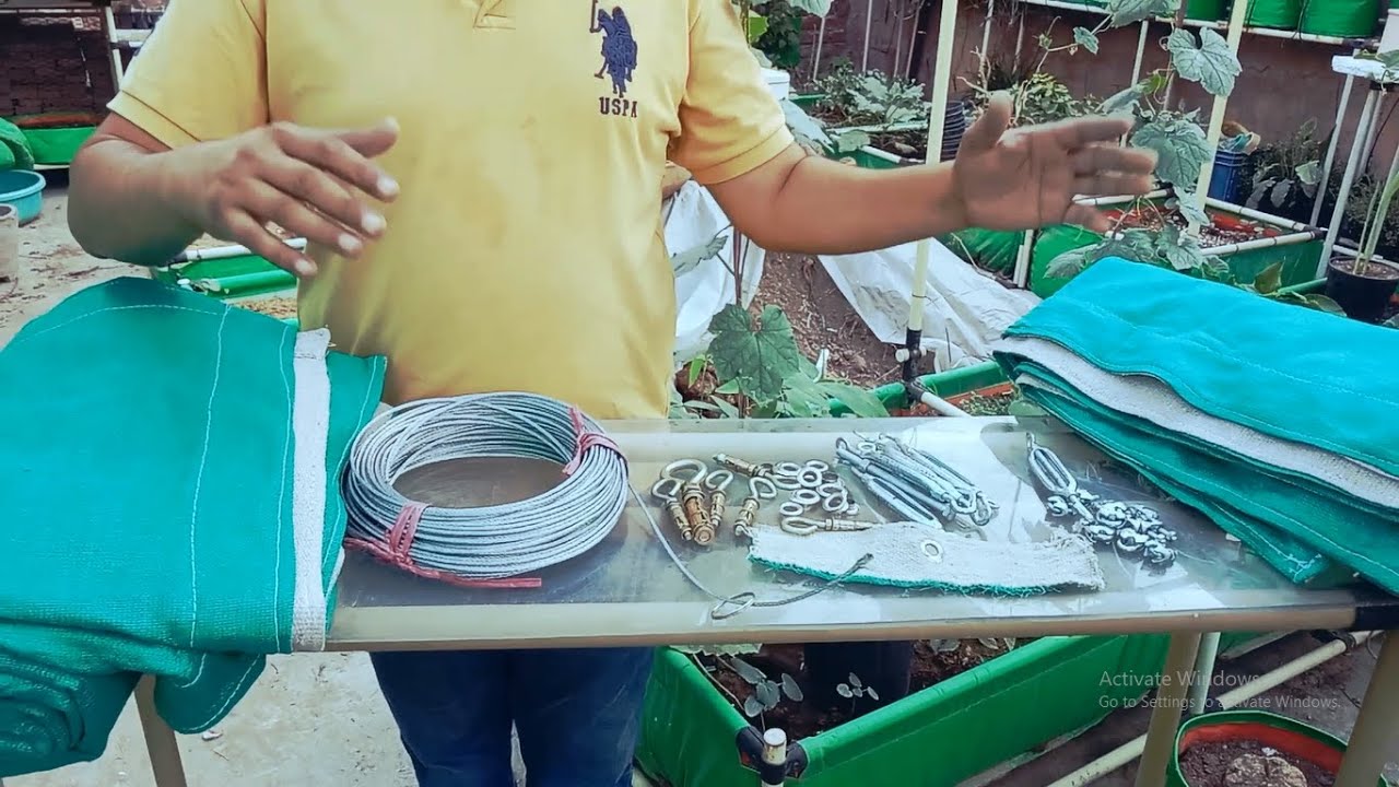 Green Net Installation on terrace garden | daily foldable green net | green net for terrace garden