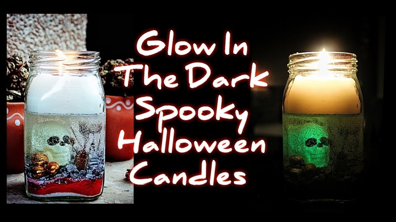 Spooky Candle /Halloween Candle /Glow In The Dark Candle / skull candle