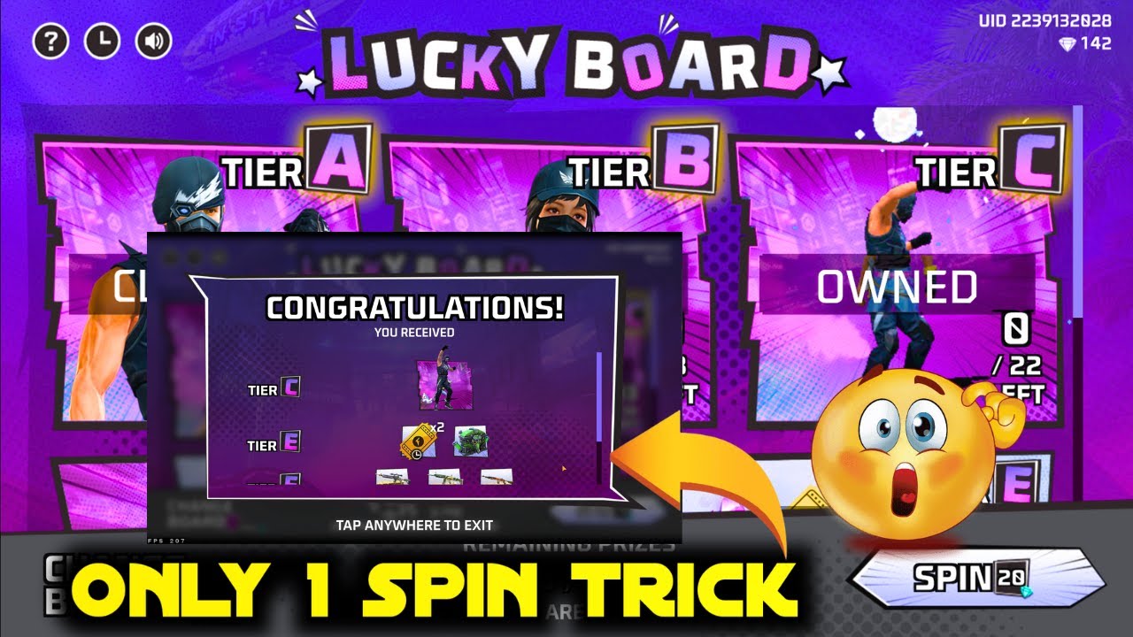 LUCKY BOARD EVENT 1 SPIN TRICK | FREE FIRE MEIN NEW LUCKY BOARD EVENT SPIN ME KITNA DIAMOND LAGEGA