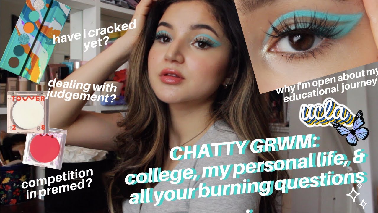 CHATTY GRWM ✰ answering all your college / premed gOrL Q's + stanning dewy queen Rina Sawayama