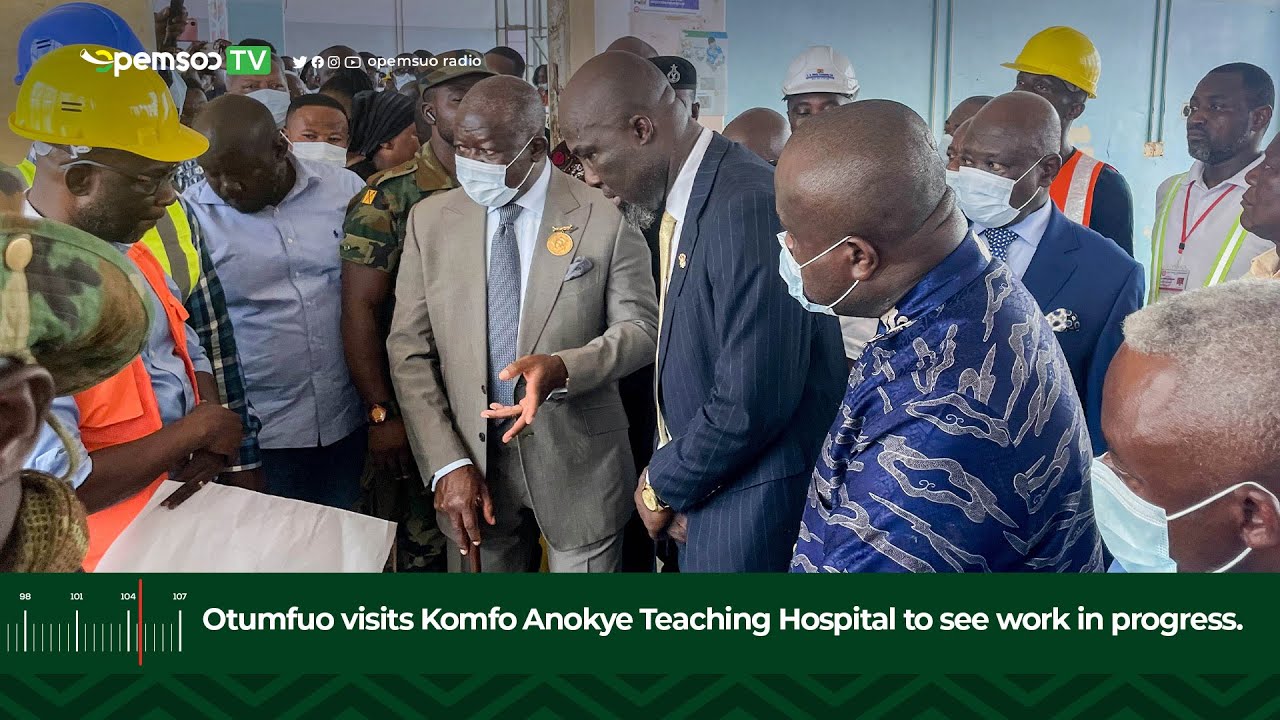 Otumfuo visits Komfo Anokye Teaching Hospital to see work in progress.