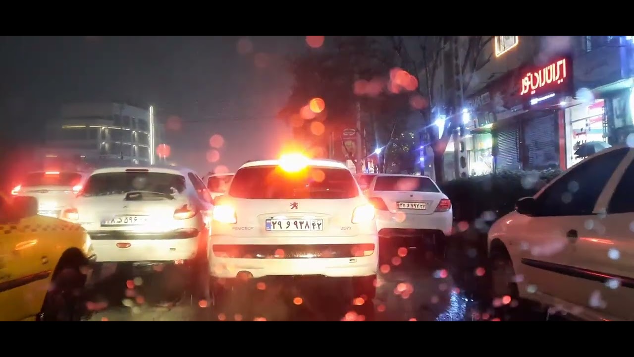 LONELY MIDNIGHT DRIVING ON SNOWY WEATHER . MASHHAD 2025