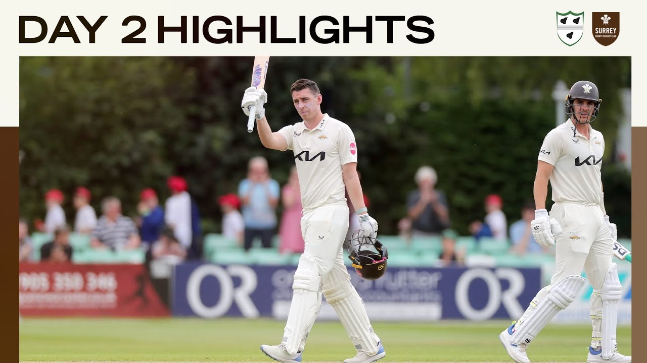 Highlights: Dan Lawrence's SMASHING 175 put Surrey in command against Worcestershire