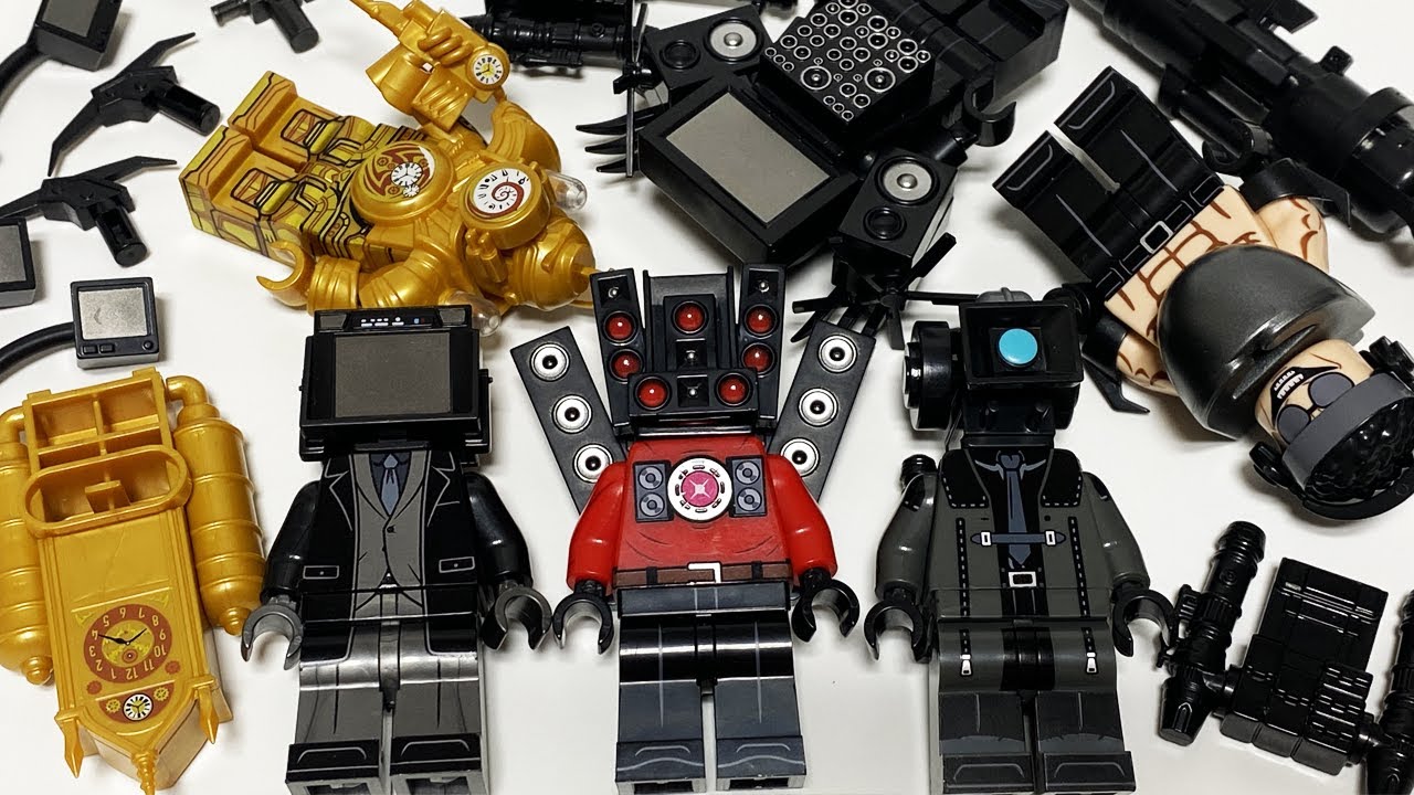LEGO Skibidi Toilet | Titan Cameraman | Titan Speakerman | Titan Clock Man Lego Minifigures