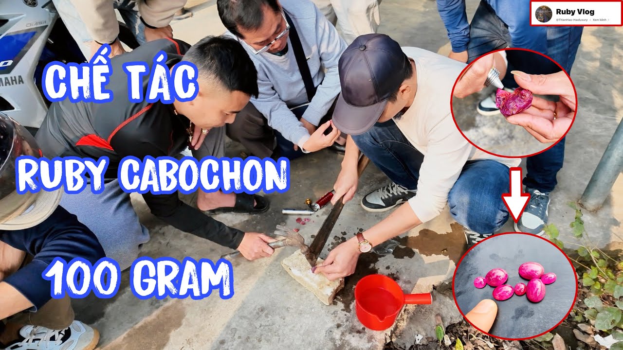 CHẾ TÁC RUBY CABOCHON THỊT 100G