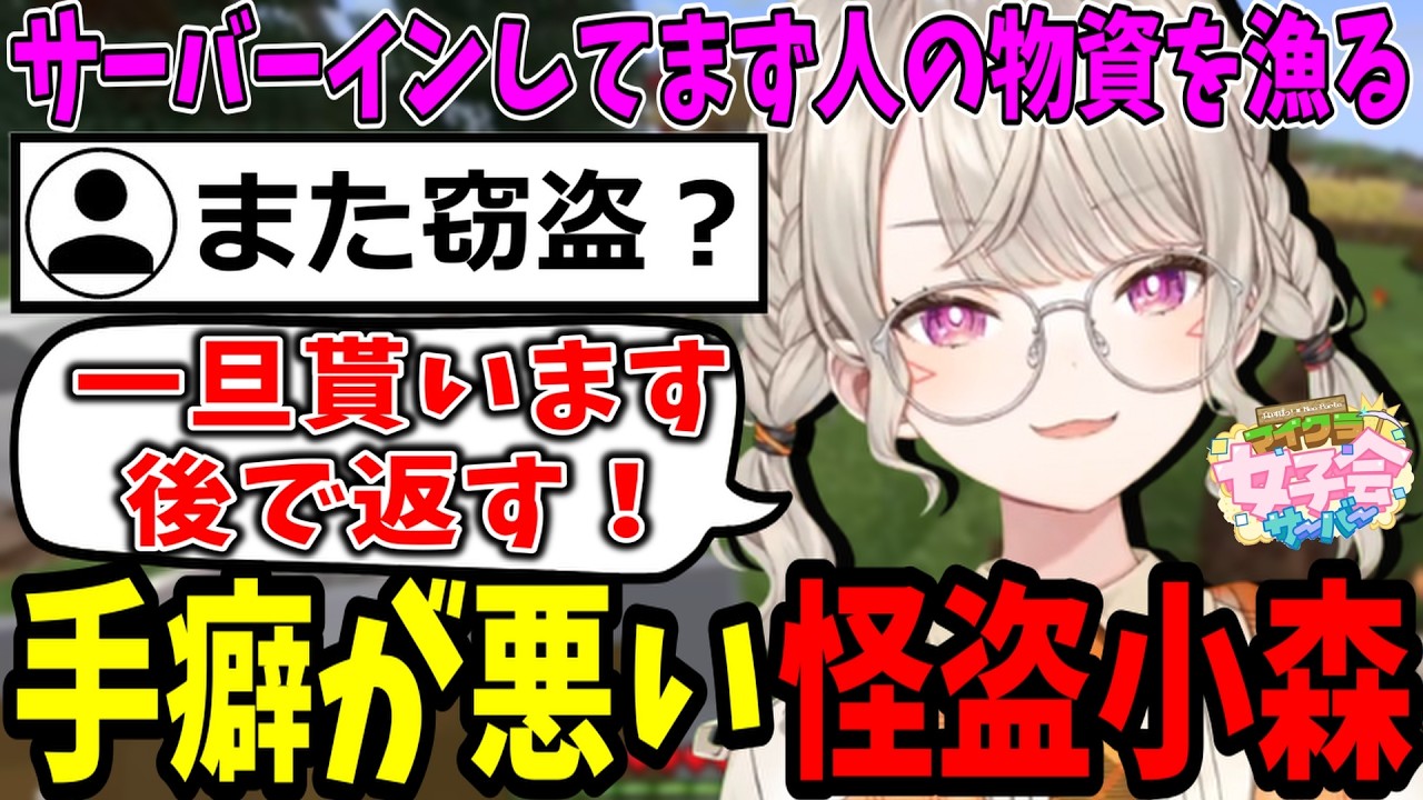 マイクラ女子会サーバー、初手が窃盗な女 小森めと【ぶいすぽ/切り抜き】