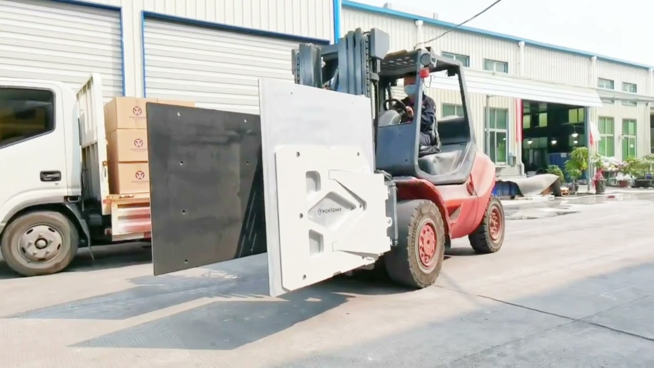 Carton clamp Application and installation for palletless handling | Forklift Attachments