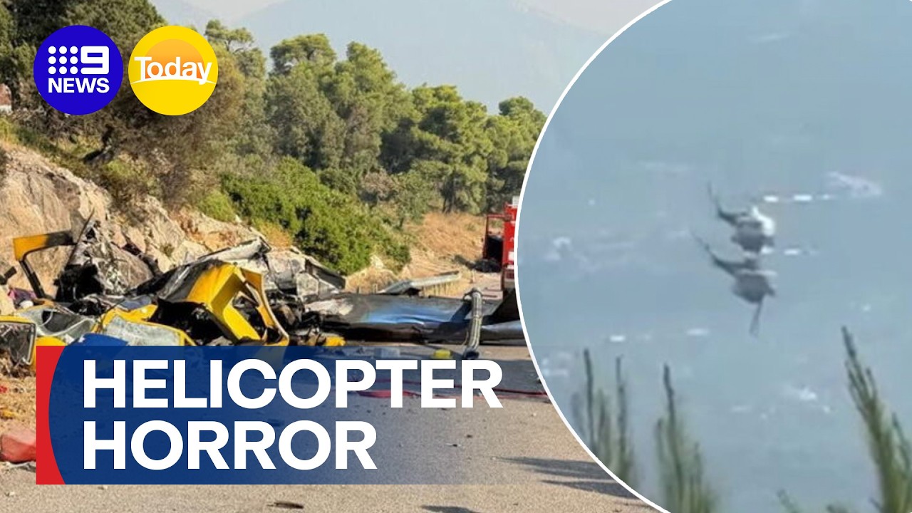 Two killed in Greece after Australian firefighting helicopters collide | 9 News Australia