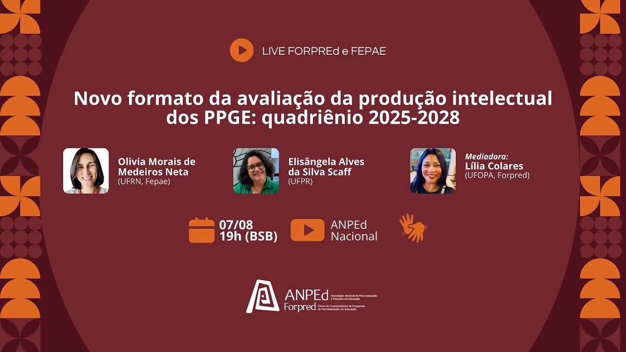 Novo formato da avaliação da produção intelectual dos PPGE: quadriênio 2025 -2028