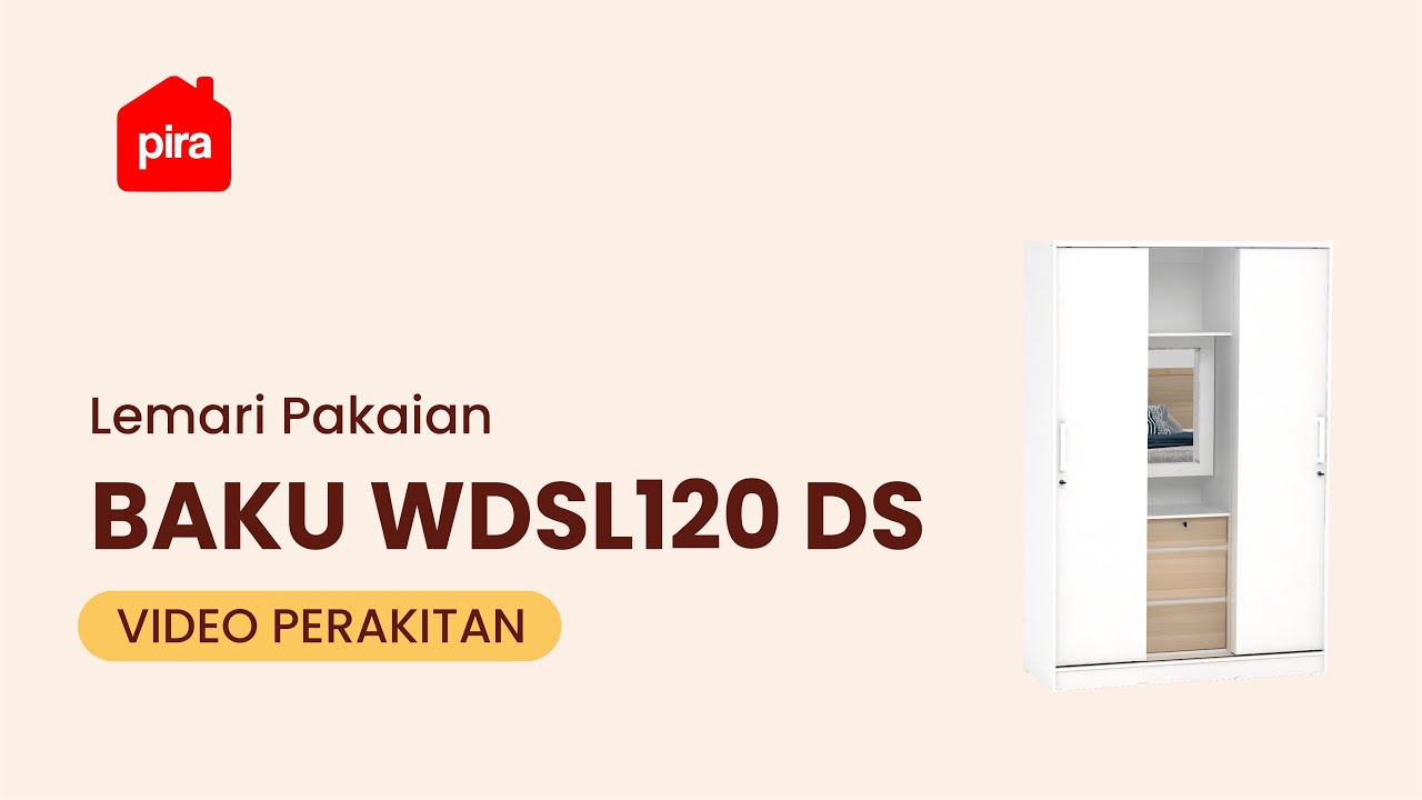 Tutorial Perakitan Pira Metropolis - Baku WDSL120 DS Lemari Pakaian Sliding dengan Meja Rias