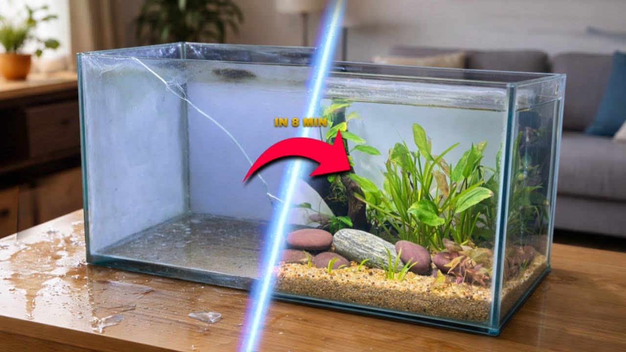 I Turned a Boring Tank Into a Fish’s Dream Jungle Home (in 8min 😱)