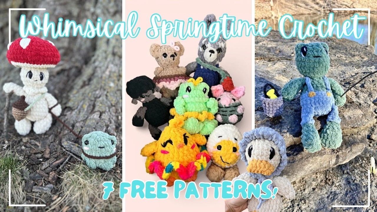 Whimsical Spring Crochet Patterns | 7 Free Insta Pattern Starting in March | Crochet Vlog