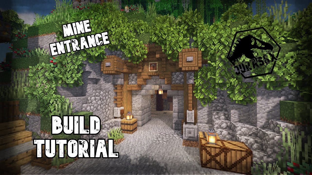 How to build a Medieval Mine Entrance in Minecraft {TUTORIAL}