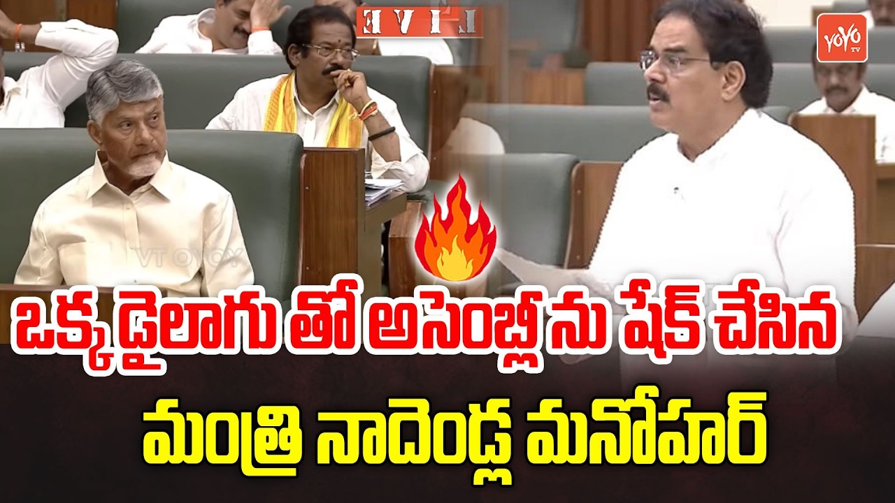 ఒక్క డైలాగు తో అసెంబ్లీ ను షేక్ చేసిన ..Minister Nadendla Manohar Power Full Speech |YOYO TV Channel