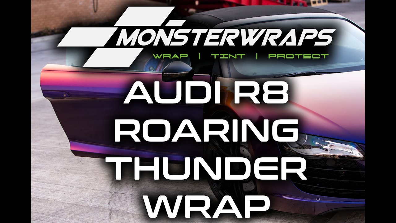Monsterwraps | Audi R8 Spyder Avery Gloss Roaring Thunder vinyl wrap!
