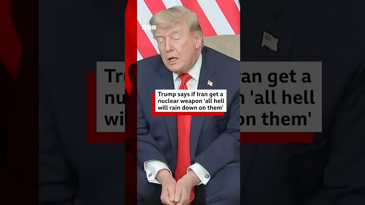 US President Donald Trump says Iran will 'never have nuclear weapon' under deal. #Iran #US #BBCNews
