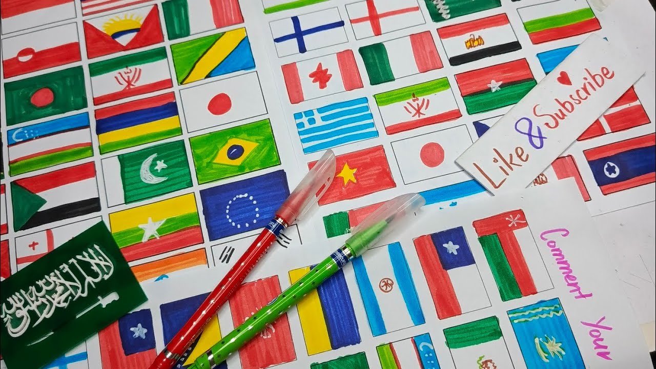 World 🌍 flag drawing |Comment your country Flag📛🤔