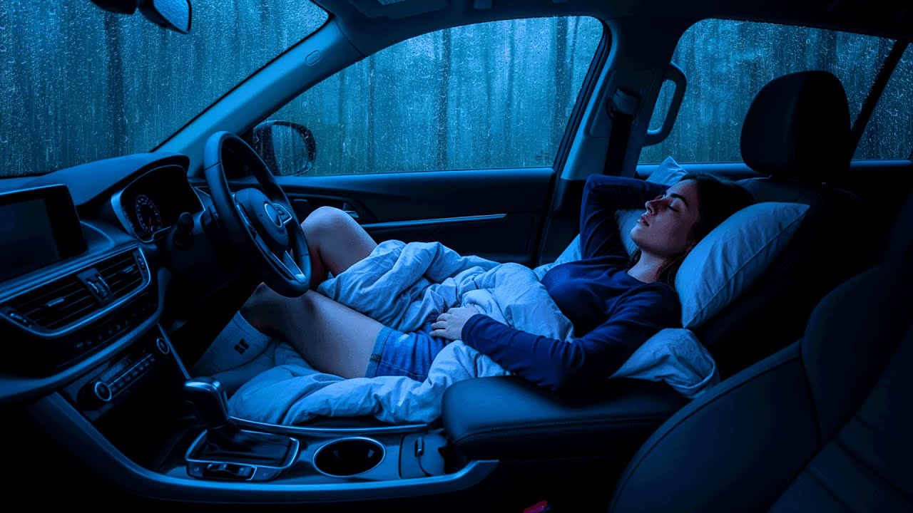 Som de chuva para dormir ASMR 🌙Chuva suave no carro para sono profundo e foco