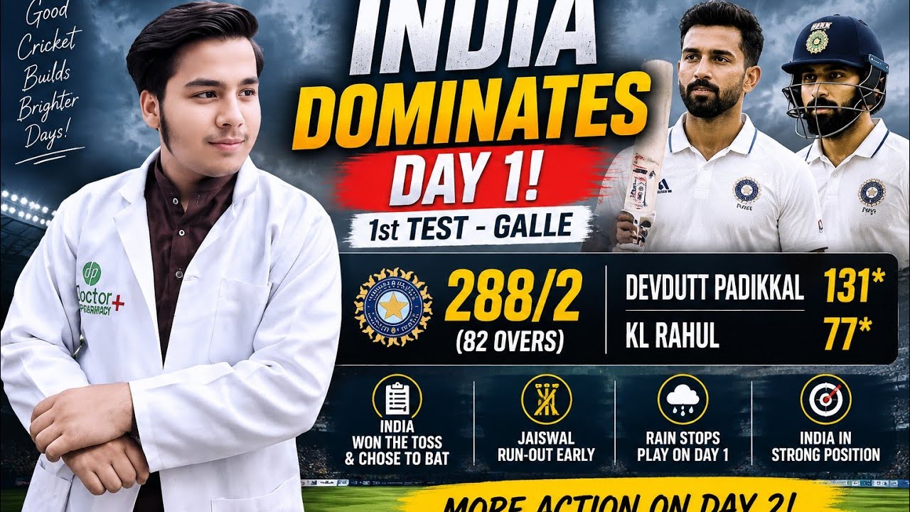 🇮🇳 India Ka Zabardast Start! Padikkal 131* & Rahul 77* | IND vs SL 1st Test 🔥