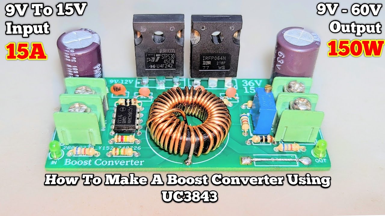 DIY Boost Converter Using UC3843 IC | 12V - 36V #JLCPCB