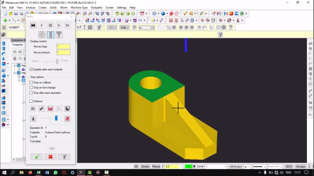 MasterCam X5 || Basic Milling Example || Fixture Block