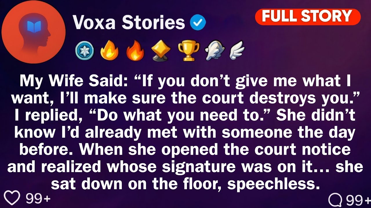 My Wife Said: “If You Don't Give Me What I Want, I'll Make Sure The Court Destroys. / Reddit stories