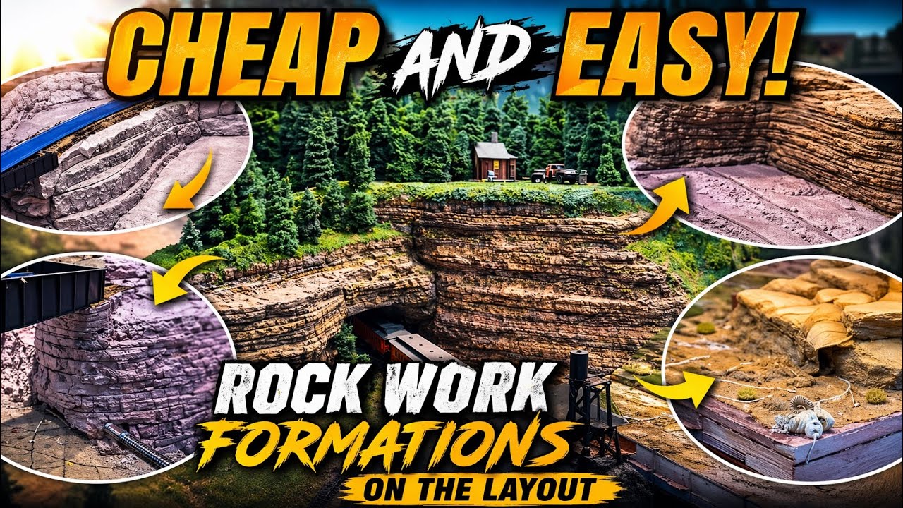 CHEAP AND EASY Rockwork and Rolling Hills for your layout! | Model Railroading Tutorial
