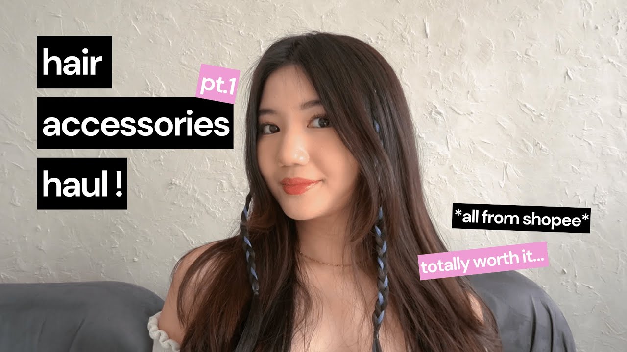 shopee haul cute hair accessories ੈ✩‧₊˚
