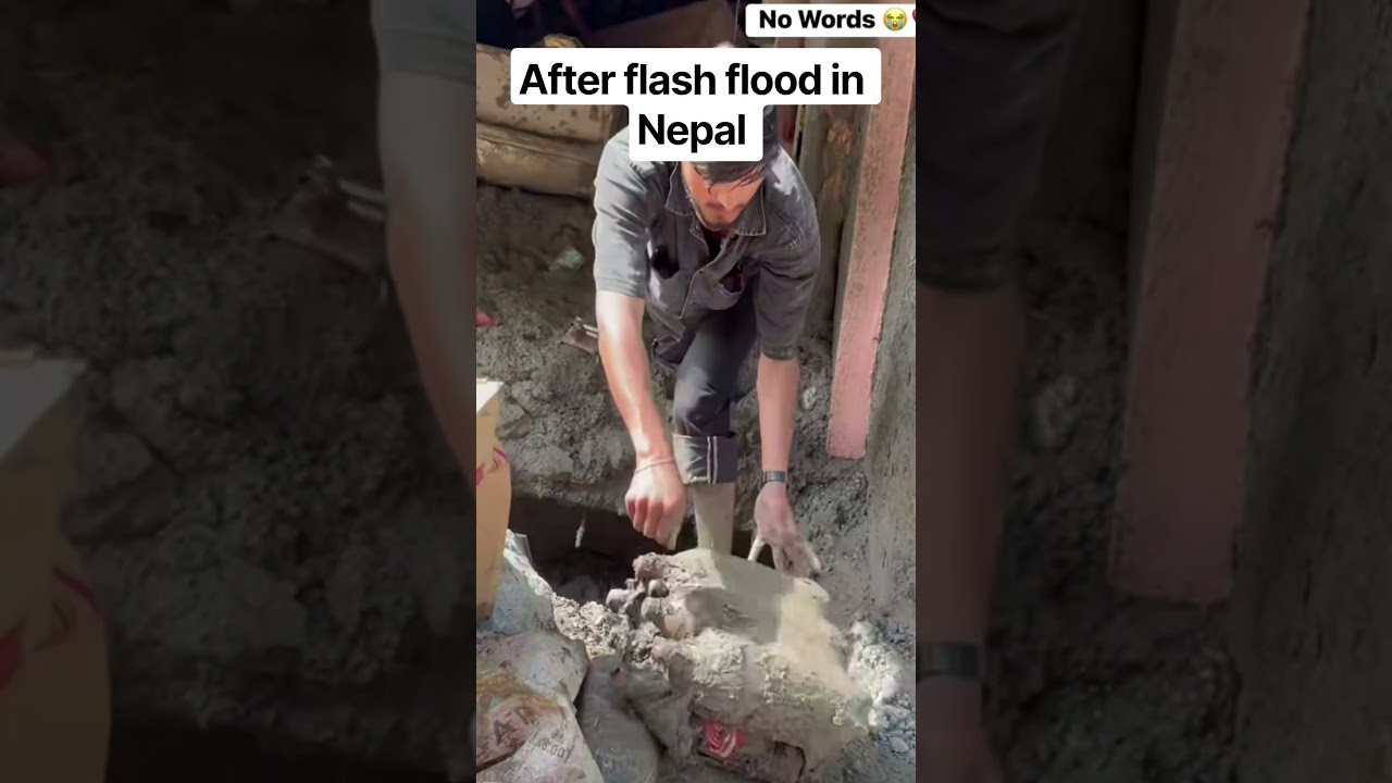 After flash flood in Nepal #nepalflood #naturaldisaster #flashflood #viralvideo  #nepal