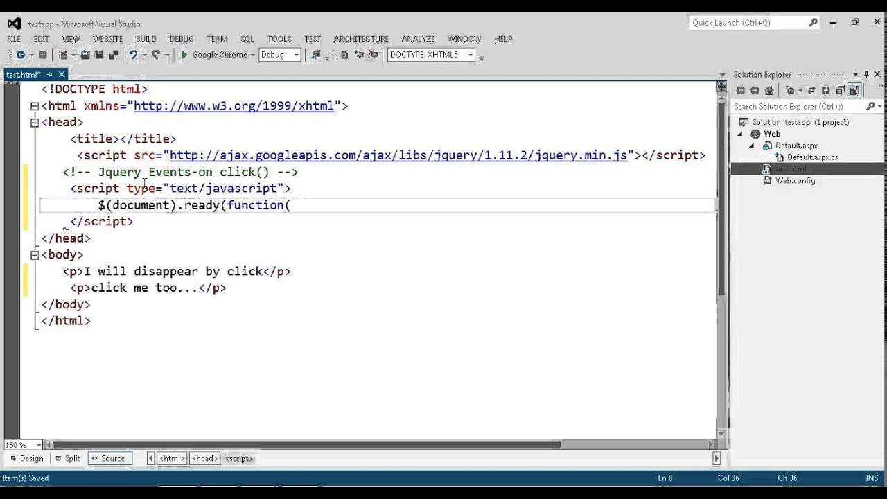 Hide paragraph on click event method in jquery