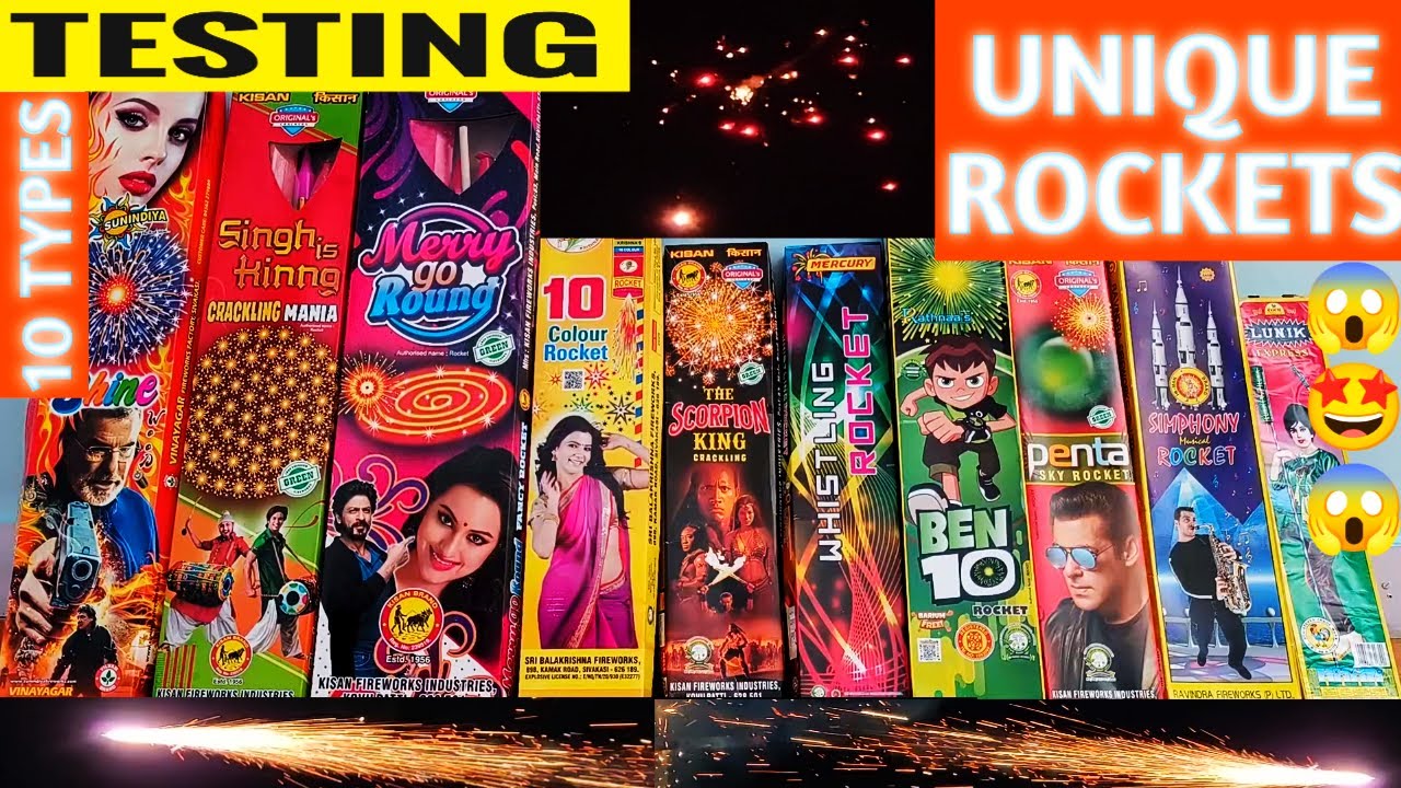 10 Unique Rockets Testing | Fireworks testing | crackers video 2023 | diwali ke patakhe | crackers