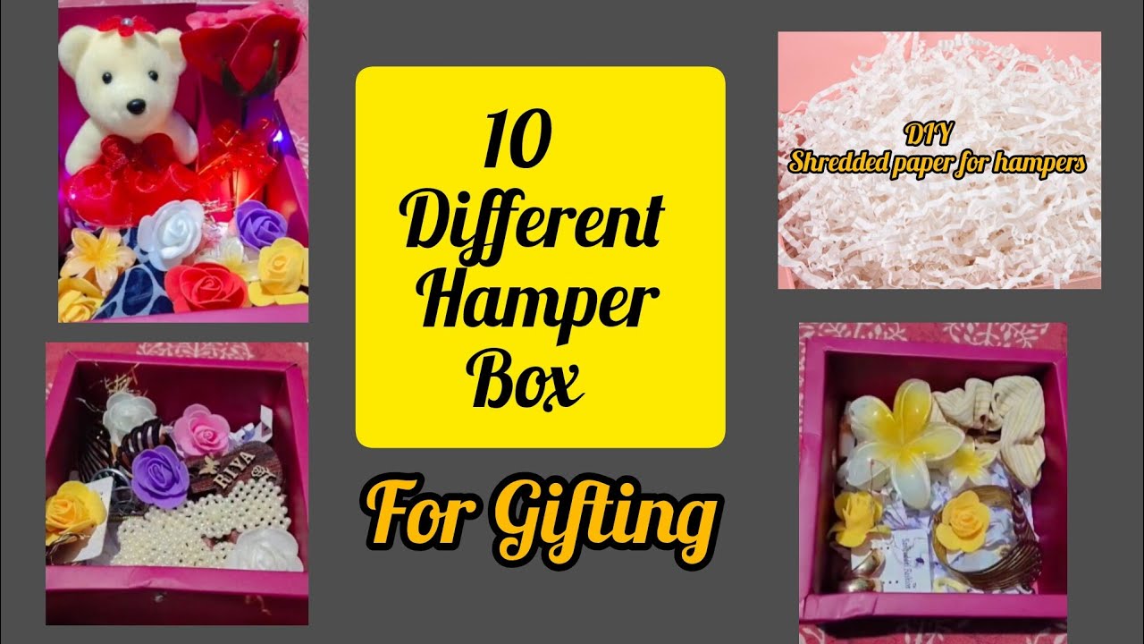 Diy Birthday Gift Hamper Ideas || Shredded paper is used for gift packaging#giftbox#birthdaygift