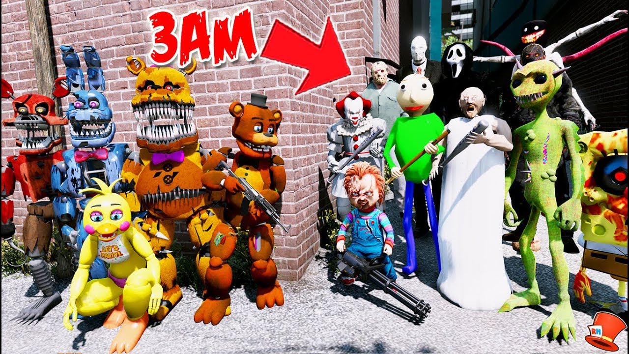 Can the Animatronics BEAT Every Ultimate Evil 3AM Monster? (GTA 5 Mods FNAF RedHatter)