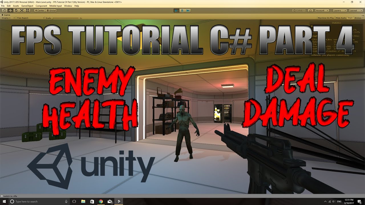 Unity FPS Tutorial C# Part 4 - HD - Enemy Health - Take Damage
