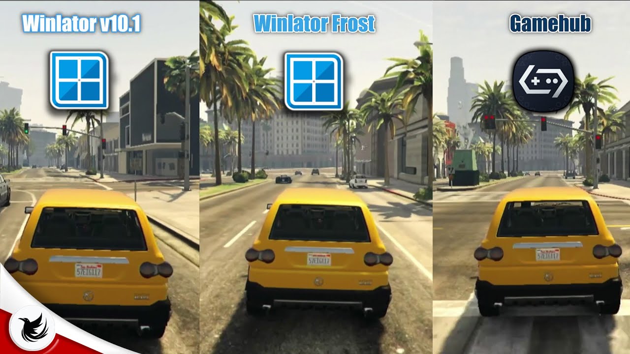 GTA V Test on Gamehub vs Winlator v10.1 vs Winlator Frost | PC Emulator Android