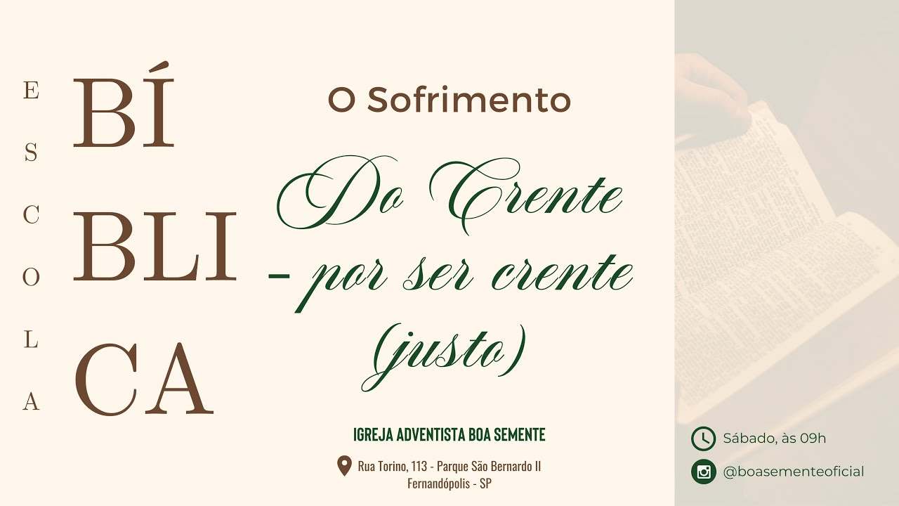 EB 21.10.2023 O sofrimento do crente por ser crente (justo)