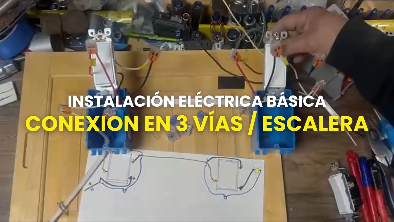 💡 Cómo conectar un Apagador de Escalera (Interruptor de 3 Vías) | Diagrama de Instalación Eléctrica
